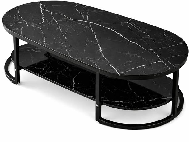 CROWN ART SHOPPEE Stylish Oval Center Table for Living Room Engineered Wood Coffee Table