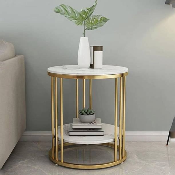 Craftmakers Maharaja Style Round End Table & Side Table for Small Spaces, Coffee Snack Table Metal Coffee Table
