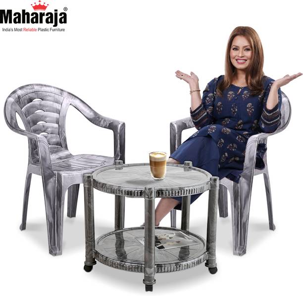 MAHARAJA Classic Coffee Table Set | 2 Chairs & 1 Plastic Coffee Table