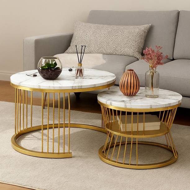 TAXOZY Elegant Nested Coffee Table Set for Modern Living Rooms Engineered Wood Coffee Table