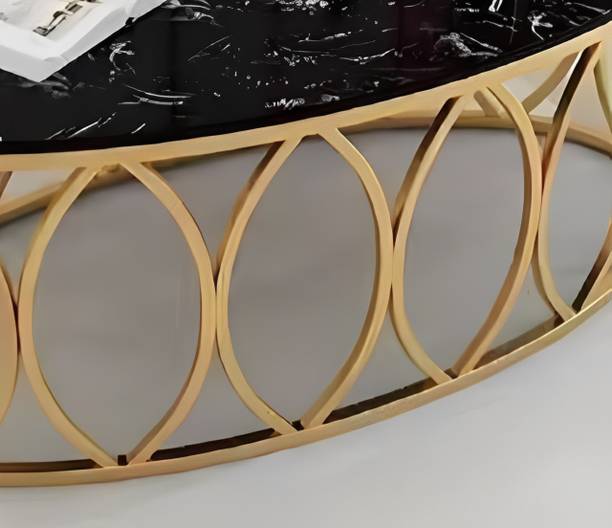 Mysoor art handicrafts Nordic Oval Table with Thick Wooden Top for Apartment Living Room Coffee Table Engineered Wood Coffee Table
