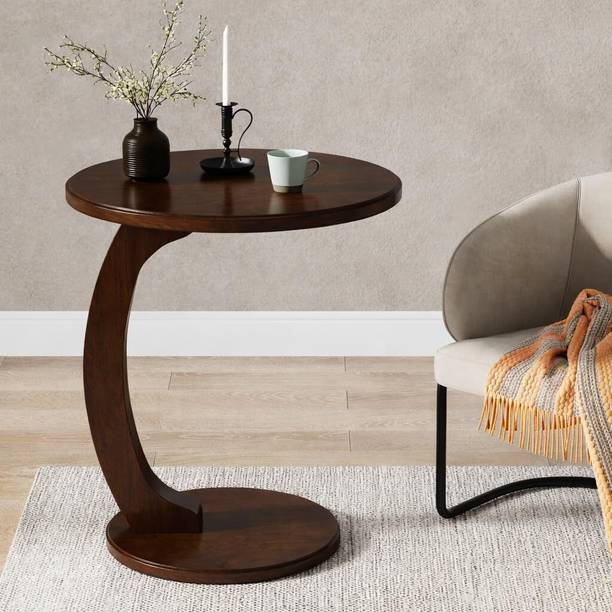 Living Concept Handicrafts C-Shaped end Tables Round Side Tables Laptop Table Solid Wood Coffee Table