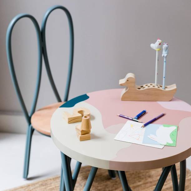 livingwithelan Lapin Chair with Les Remous Table (Moss Green) Metal Coffee Table