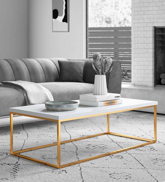 Anishwar Adams Large Wooden & Metal Center Table Engineered Wood Coffee Table