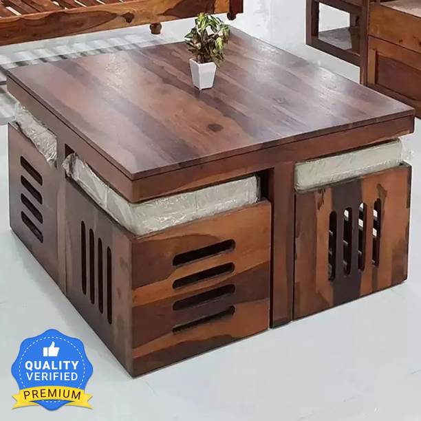 Kendalwood Furniture Premium Quality 4 Stool Coffee Table Center Table for living room Furniture Solid Wood Coffee Table