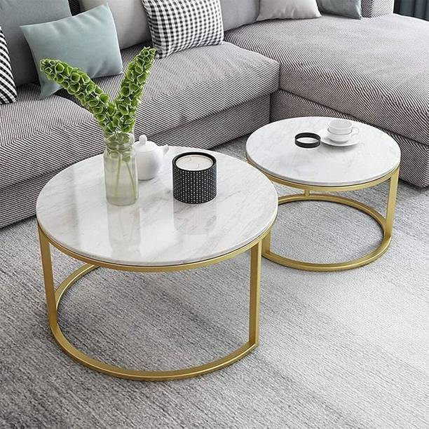 Suhailbrother Round Coffee Table Modern Sofa Side Table for Living Room End Table Engineered Wood Coffee Table