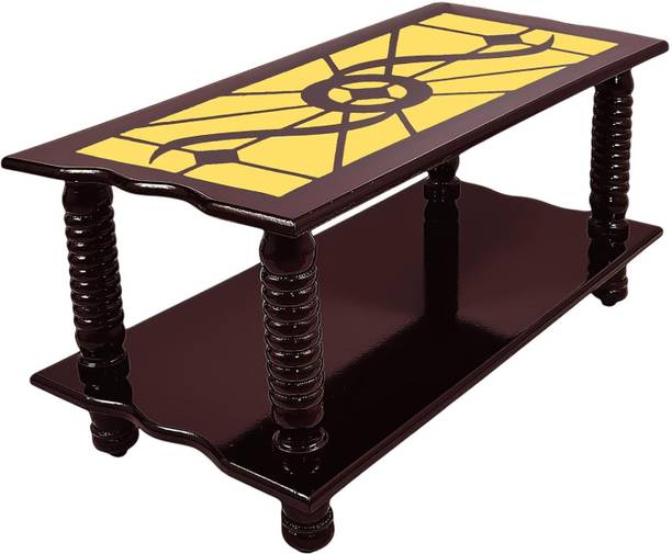 Woodnix Rectangle Coffee & Tea Table | Center Table with Storage Shelf Engineered Wood Coffee Table