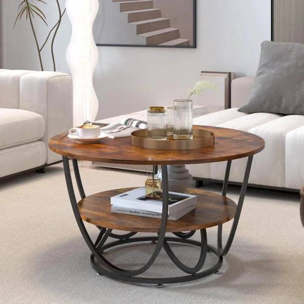 Yusha handicrafts YUSHA HANDICRAFTS Round Coffee Table for Living room Water-Proof Table Engineered Wood Coffee Table
