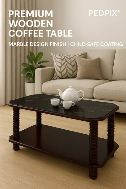 PEDPIX Modern Wooden Coffee Table | Anti-Skid Base | Child-Safe Coating Engineered Wood Coffee Table