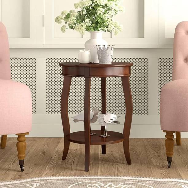 Living Concept Handicrafts Corner Side Table with Drawer Solid Wood Coffee Table