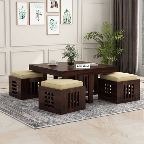 Allie Wood Petlin Sheesham ( Rosewood ) Solid Wood Coffee Table