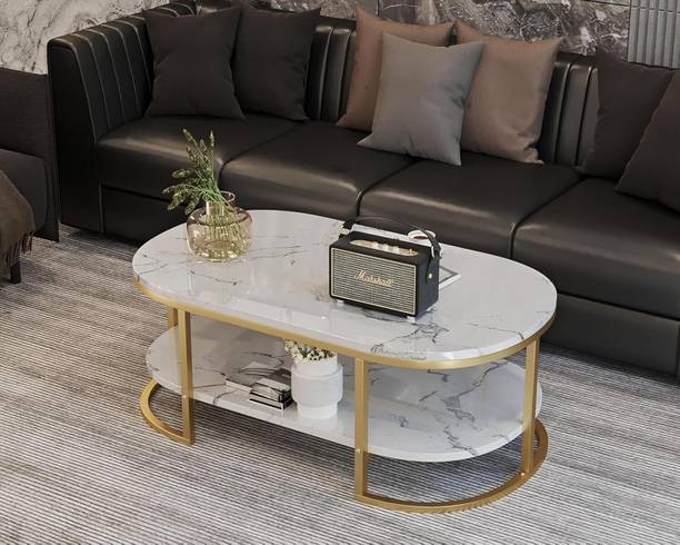 GiftArtsShoppee Modern Coffee Table for Living Room,Heavy Duty iron Center Table Engineered Wood Coffee Table