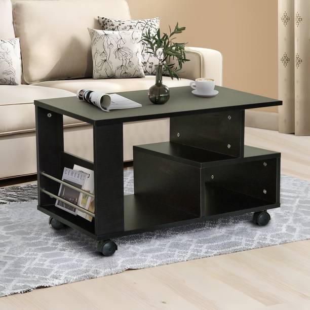 Urbanovia Modern Wooden Coffee Table with Storage | Movable Center Table with Caster Lock Engineered Wood Coffee Table
