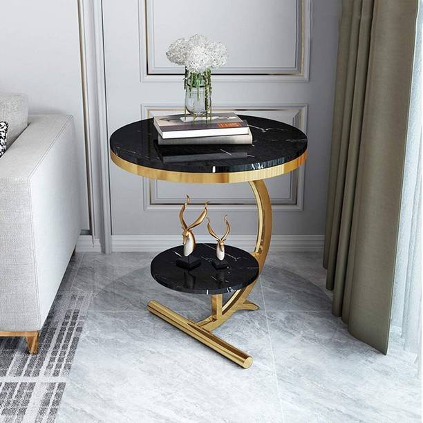 Expressow Enterprises Modern Luxury Round Metal Side Table , End Table Metal Bedside Table