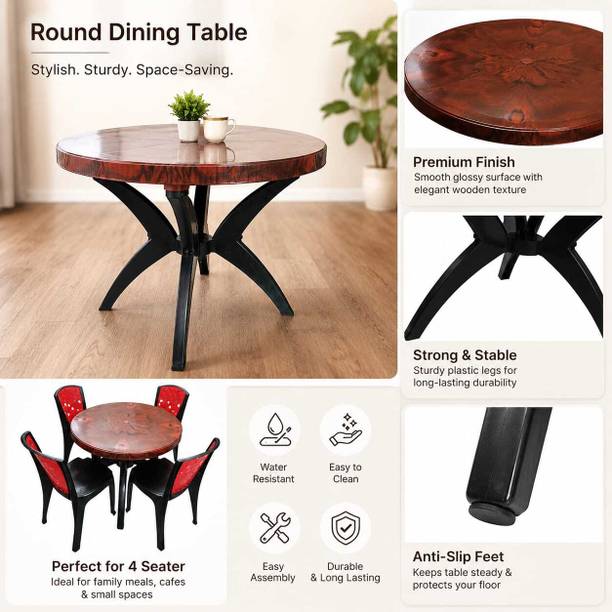 NP NATIONAL Plastic 4 Seater Dining Table Plastic 4 Seater Dining Table