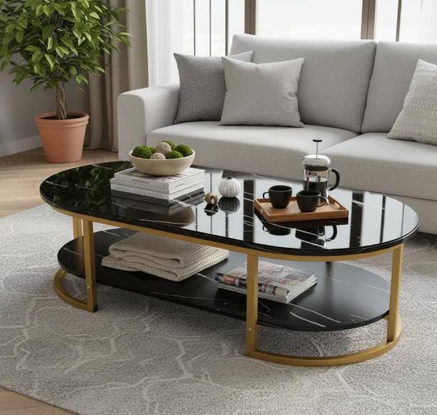 GiftArtsShoppee Modern Coffee Table for Living Room,Heavy Duty iron Center Table Engineered Wood Coffee Table