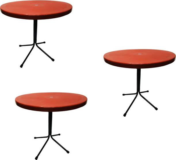 GOYALSON Restaurant Table Dining Bar Table Easily Foldable and Light Weight Table 3 PC Metal 4 Seater Dining Table