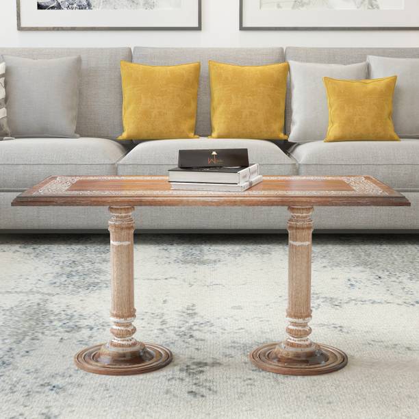 WoodenTwist Sculpte Hand Carved Solid Wood Coffee Table