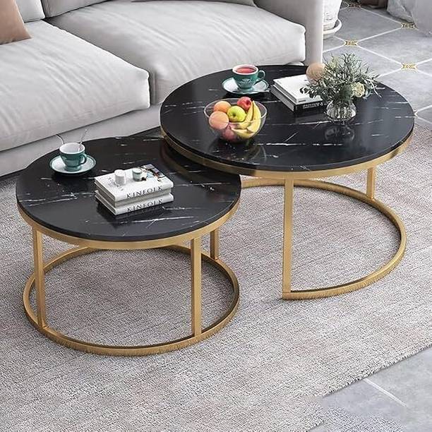 Suhailbrother Round Coffee Table Modern Sofa Side Table for Living Room End Table Engineered Wood Coffee Table