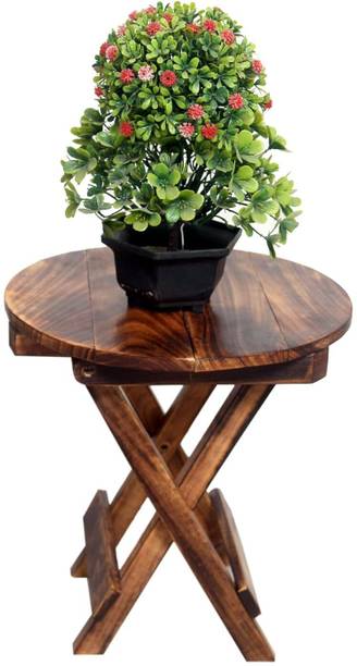 ZUHAIB CRAFTED LEGACY Rustic Round Folding Coffee Table, End Table for Livingroom, Balcony etc. Solid Wood Coffee Table