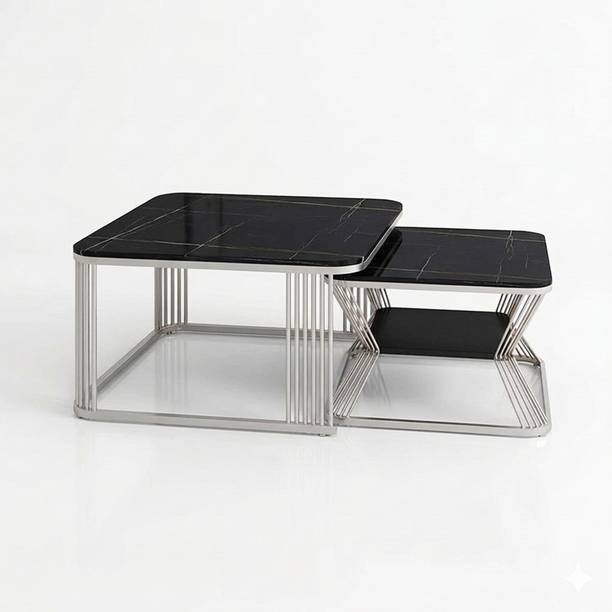CROWN ART SHOPPEE Luxury Nesting Center Table Set for Living Room, Bedroom & Office Decor Engineered Wood Coffee Table