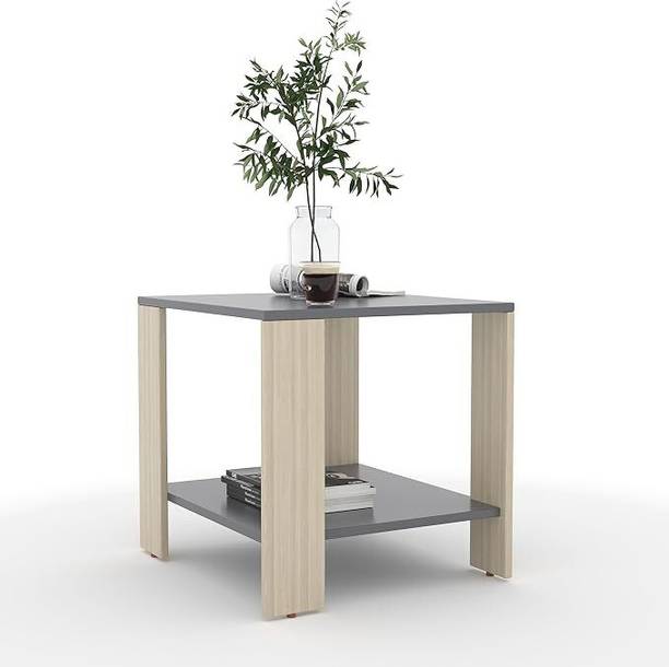 CREATIVE QUBE Nova Sofa Side, Bed Side, Corner Coffee Table | 2 Shelf Space Engineered Wood Coffee Table
