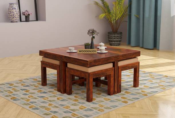 WOODENJOY Sheesham Wood 4-Seater Coffee Table/Centre Table/Tea Table for Home/Livingroom Solid Wood Coffee Table