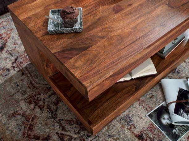 Douceur Furnitures Solid Sheesham Wood Coffee Table For Living Room , Office , Hotels Solid Wood Coffee Table