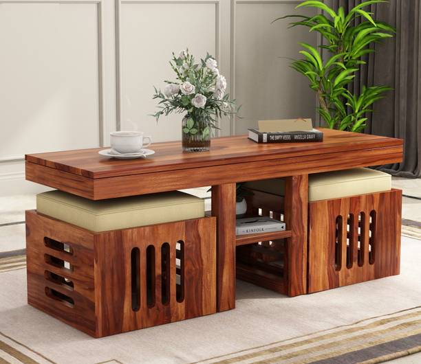 Allie Wood Bunny Rosewood (Sheesham) 2 Stool Solid Wood Coffee Table