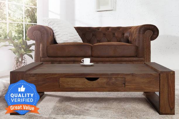 LOONART Solid Wood Coffee Table | Wooden Center Table | Sheesham Wood Tea Table | Table| Solid Wood Coffee Table