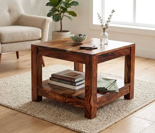 FARIQUE ART Square Coffee Tables Solid Wood Coffee Table