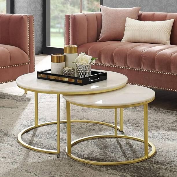 Suhailbrother Round Coffee Table Modern Sofa Side Table for Living Room End Table Engineered Wood Coffee Table