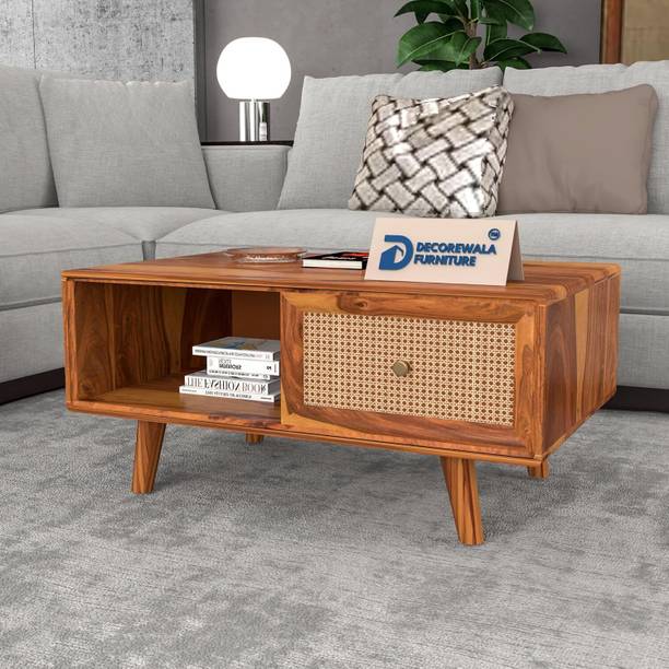 DECOREWALA Decorewala Sheesham Solid Wood Furniture Coffee Table With Storage For Home Solid Wood Coffee Table