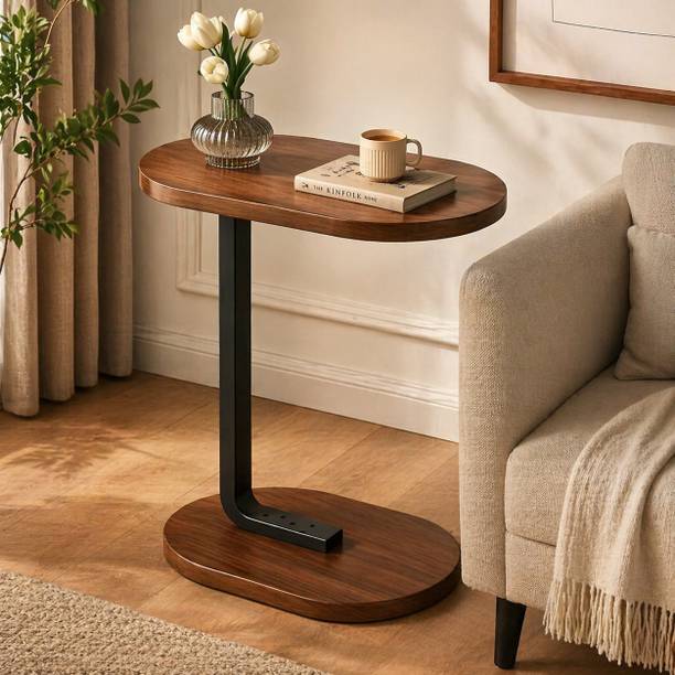Toriyox Ovel Shape Coffee Table The Elegance of Metal Marble Finish Engineered Wood Coffee Table