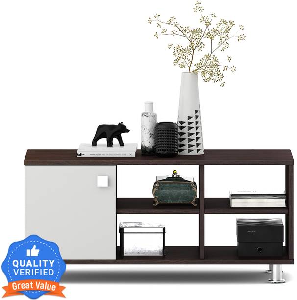 A GLOBIA CREATIONS Atlas Coffee Table In Choco Walnut and Frosty White Color Engineered Wood Coffee Table