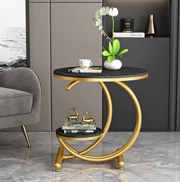 Decorhand Round Coffee Table Modern Sofa Side Table for Living Room End Table Engineered Wood Coffee Table