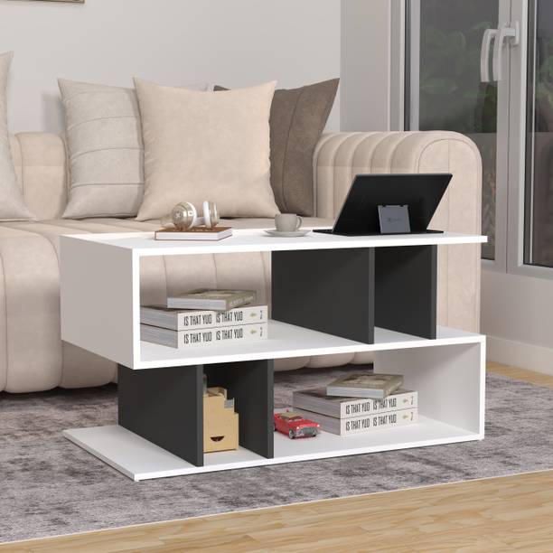 Spyder Craft Coffee Table with Storage | Modern White Center Table for Living Room Engineered Wood Coffee Table