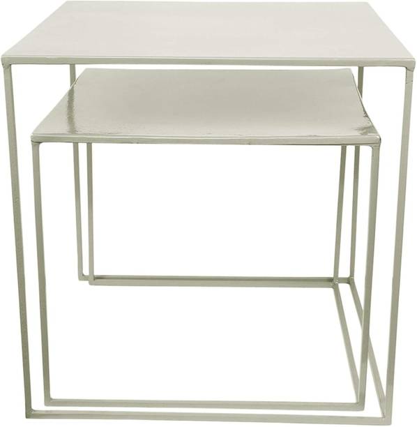 livingwithelan Cube Nesting Metal Side Tables, Set of Two Metal Coffee Table