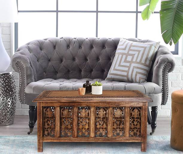Decorhand Vintage Coffee Table Wood, Wooden Coffee Table, Side Tables, Entryway Table Solid Wood Coffee Table