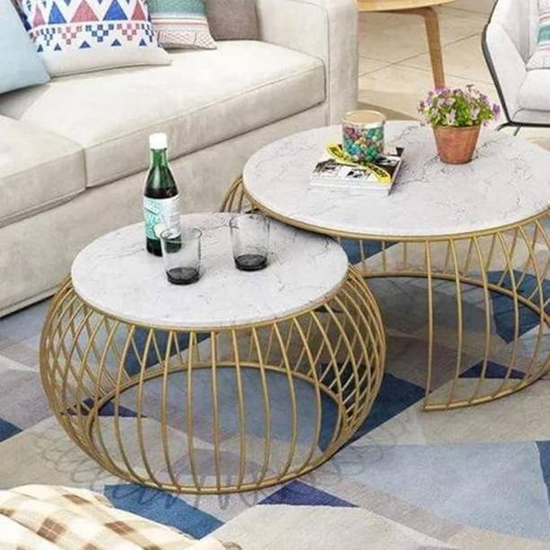 ROSECRAFTS 2 contemporary nesting coffee tables with marble design living room and bedroom Engineered Wood Coffee Table