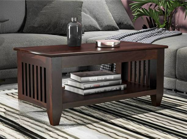 CLANECRAFT Solid Sheesham Wood Coffee Table For Living Room/ Hotel/ Café | Solid Wood Coffee Table