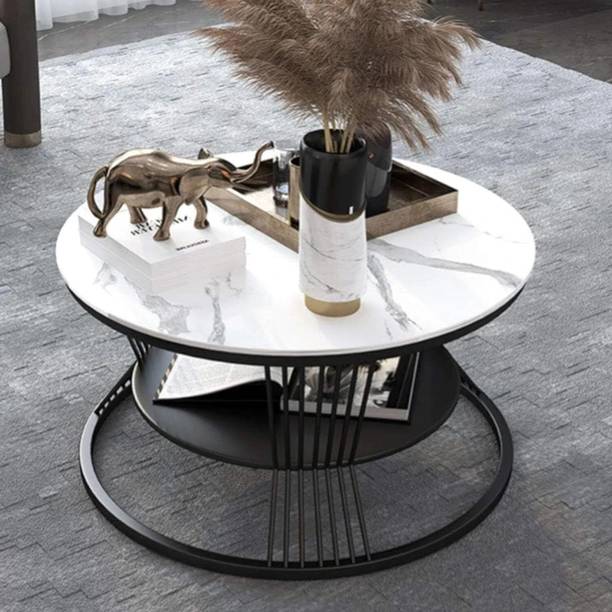 Dibru Mart Modren 2 Tier Round Beautiful Coffee, Center, End Table For Living Room Engineered Wood Coffee Table