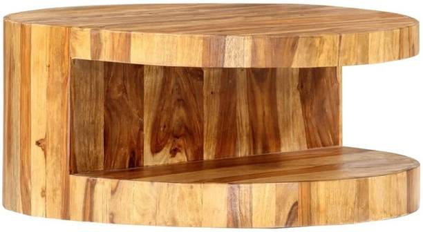 THE OLD CABINET Round Sheesham Wooden Coffee table Perfect For Home And Office Solid Wood Coffee Table