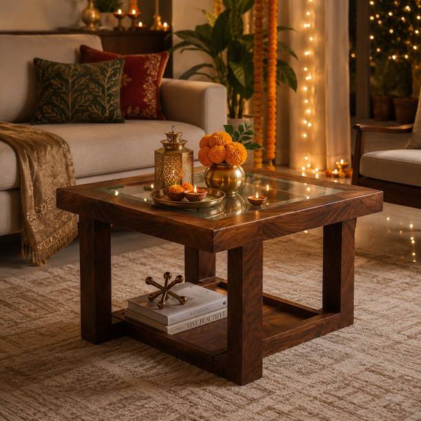 Nilkamal Winny Glass Top Center Table|Tea Table|For Home, Living Room, Office, Balcony| Glass Coffee Table