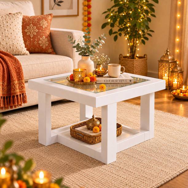 Nilkamal Winny Glass Top Center Table|Tea Table|For Home, Living Room, Office, Balcony| Glass Coffee Table