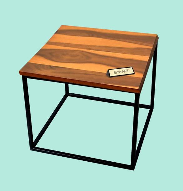 SIYA ART SIYA ART Wooden Top Iron Frame Center Coffee Table for Living Room Solid Wood Coffee Table