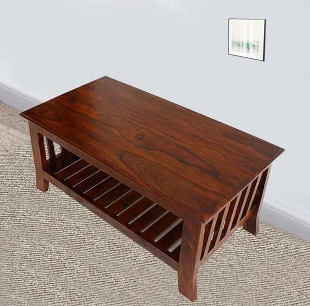 Banshi Modern Wooden Coffee Table for Living Room | Center Table with Storage Solid Wood Coffee Table