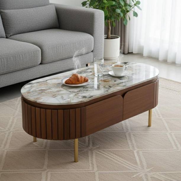 Luxeco Homes Coffee table Pixle white Stone Coffee Table