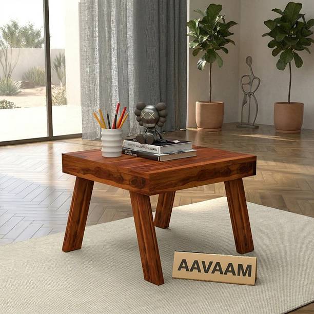 AAVAAM Modern Solid Sheesham Wood Coffee Table | Sturdy Center Table For Living Room. Solid Wood Coffee Table