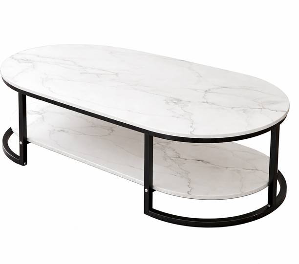 CROWN ART SHOPPEE Stylish Oval Center Table for Living Room Engineered Wood Coffee Table